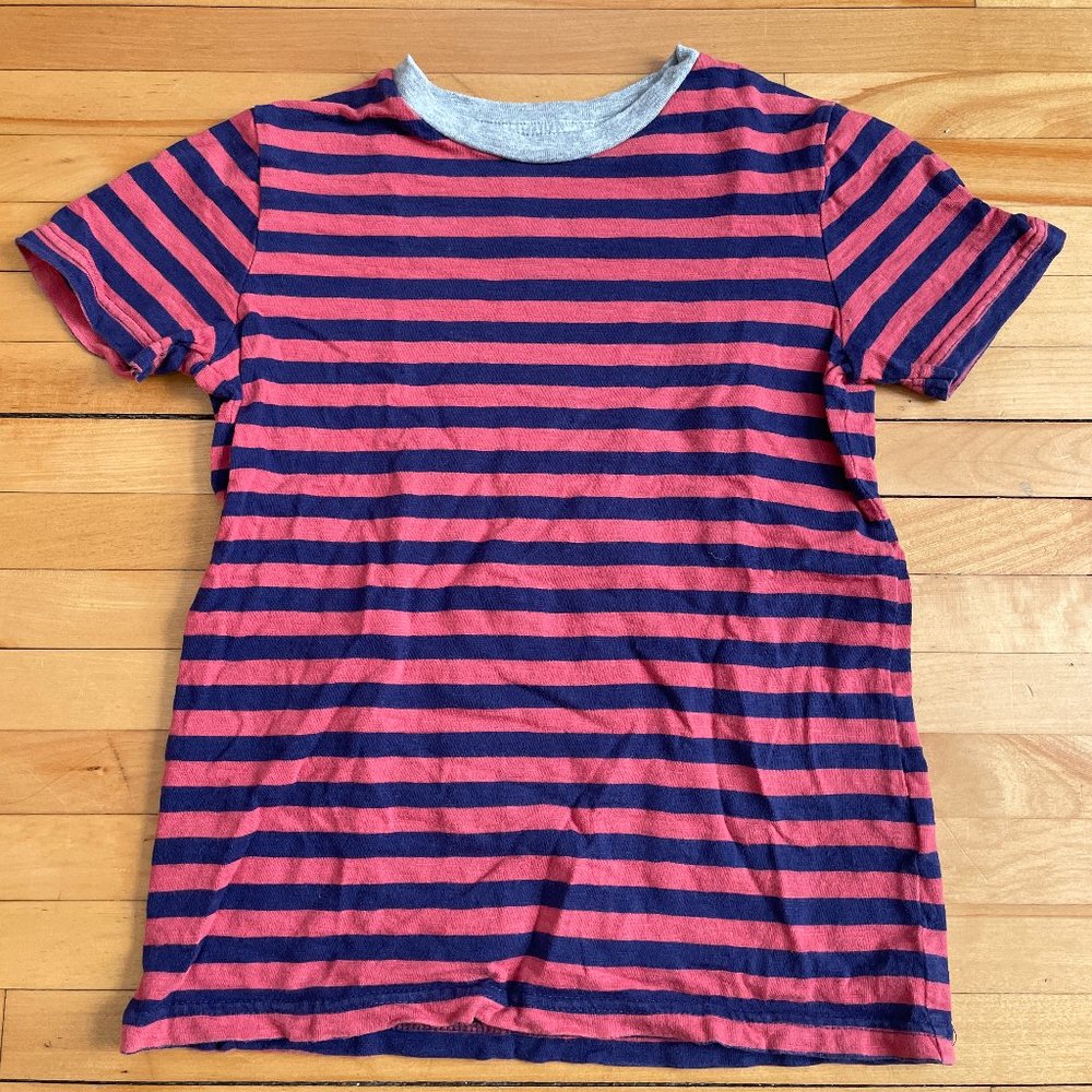 Mini Boden Boys Striped Short Sleeve Shirt Size 7-8y